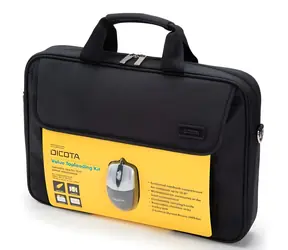 Dicota Value Toploading czarna / Torba na laptopa / do 15,6" / Recyklingowane tworzywo PET / z myszką