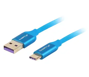 Lanberg CA-USBO-21CU-0010-BL niebieski / kabel USB / USB-A (M) - USB-C (M) / USB 2.0 / 1 m