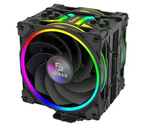 Zestaw Akasa Soho H4 PLUS Reverse Kit / Zestaw chłodzenia procesora / 2× 120 mm ARGB PWM / 2000 obr./min / TDP 185 W / Intel LGA + AMD AM4/AM5