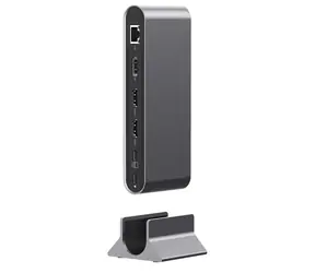 Acer 15w1 srebrny / Stacja dokująca / USB-C / 2× HDMI 4K / DisplayPort 8K / 100W PD / RJ45