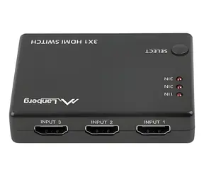 Lanberg / Przełącznik HDMI / 3 wejścia - 1 wyjście / 4K UHD / HDCP 2.2 / Zasilanie USB