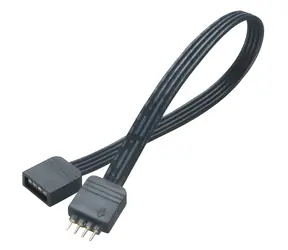 Przewód przedłużający Akasa do taśm LED czarny / Przewód / RGB 4pin / 50 cm
