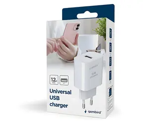 Gembird TA-UC-1A12-01 biały / Ładowarka sieciowa / 1x USB-A 2,4 A / 12 W
