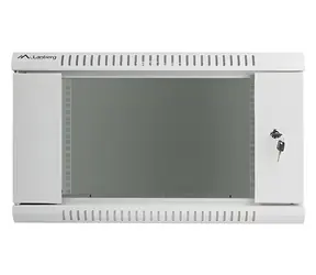 Lanberg WF01-6406-10S szary / Szafa wisząca 19" / 6U / 600×450 mm / drzwi szklane / opakowanie płaskie
