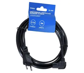 Savio CL-144 czarny / Kabel zasilający / 3 m / złącze kątowe