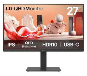 27" LG 27BA65QB czarny / Monitor / IPS / QHD 2560×1440 / 100 Hz / USB-C 65 W / Łańcuchowy
