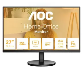27" AOC 27B3CA2 czarny / Monitor / IPS / 1920x1080 / 100Hz / 1ms / HDMI + USB-C / VESA