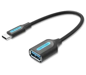 Kabel USB-C do USB-A OTG Vention czarny / kabel USB / USB 3.2 Gen 1 / 5 Gbit/s / 0,15 m