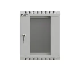 Lanberg WF11-3306-10S szary / Półka ścienna / 10" / 6U / 300×300 mm / drzwi szklane / opakowanie płaskie