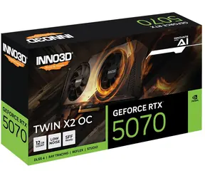Inno3D GeForce RTX 5070 TWIN X2 OC / Karta graficzna / 2542 MHz / 12 GB GDDR7 / 192-bit / 1x HDMI + 3x DP / 650 W
