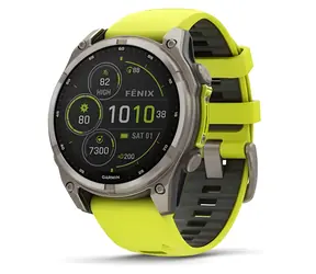 Garmin Fenix 8 Solar 47 mm tytanowy / Smartwatch / GPS / Wyświetlacz 1,3" / Ładowanie słoneczne / BT / WiFi / 10 ATM