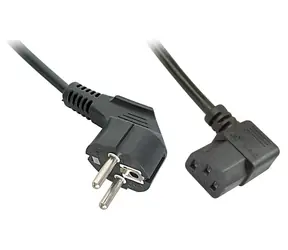 Lindy czarny / Kabel zasilający / Schuko - IEC 320 C13 / kątowy / 5 m