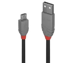 Lindy USB-A - Micro-USB B 1m czarny / Kabel danych / USB 2.0 / 480 Mbit/s