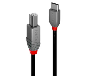 Lindy / Kabel USB / USB C - USB B / 0,5 m / Czarny