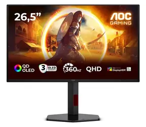 26,5" AOC Agon Q27G4SDR czarny / Monitor gamingowy / QD-OLED / QHD 2560×1440 / 360 Hz / 0,03 ms / HDMI 2.1 + DP 1.4