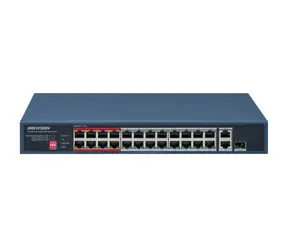 HIKVISION / Switch / 24x 10/100 Mbps PoE / 1x Gb RJ45 / 1x Gb Combo / 230 W