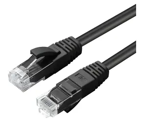 MicroConnect CAT6a U/UTP 0,3 m czarny / Kabel krosowy / RJ-45 / LSZH / PoE