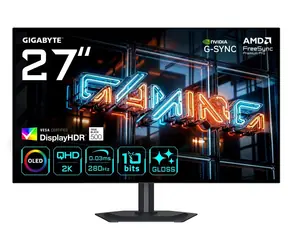 27" GIGABYTE MO27Q28GR czarny / Monitor / WOLED błyszczący / 2560x1440 / 280Hz / 0,03 ms / DisplayHDR True Black 500