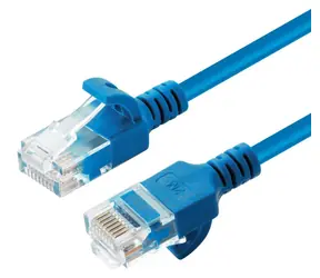 MicroConnect CAT6a U/UTP Slim 0,3 m niebieski / Kabel krosowy / RJ-45