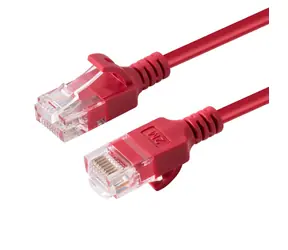 MicroConnect CAT6a U/UTP Slim 1m czerwony / Kabel sieciowy / RJ-45