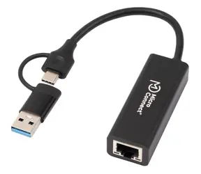 MicroConnect Premium USB-C/A do RJ45 czarny / Adapter / 0,2 m