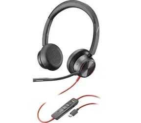 Poly Blackwire 8225 czarny / Zestaw słuchawkowy / mikrofon / dwie słuchawki / USB-C