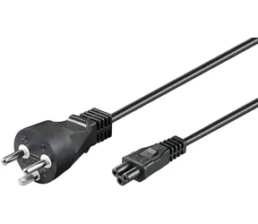 Przewód zasilający MicroConnect DK typu K - C5 1 m czarny / Przewód zasilający / Wtyczka duńska / 250 V / 2,5 A