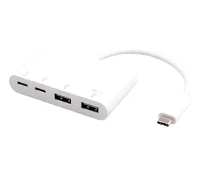 eSTUFF Hub USB-C biały / 2 x USB 3.2 typu A / 2 x USB-C / 4 porty