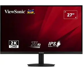 27" ViewSonic VA2708-2K-HD-2 czarny / Monitor / IPS / QHD 2560x1440 / 75 Hz / 4 ms / 300 cd/m2 / 2x HDMI + DP / HDR10