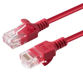 MicroConnect CAT6a U/UTP Slim 0,5m czerwony / Kabel krosowy / RJ-45