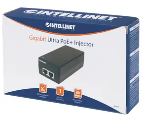 Wtryskiwacz Intellinet Gigabit Ultra PoE+ / Wtryskiwacz PoE / 60 W / 2 x RJ-45 Gigabit / czarny
