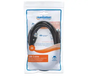 Manhattan / kabel USB-C - USB-A / USB 3.2 Gen 1 / 5 Gbit/s / 3 m / czarny