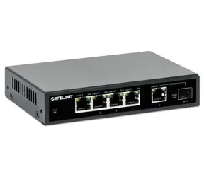Przełącznik Intellinet 5- Port Gigabit PoE+ 91 W / Przełącznik / 5- Port / 1000 Mb/s / 1x SFP