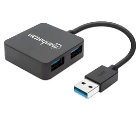 Hub Manhattan USB 3.0 czarny / 4X USB / Zasilanie magistrali