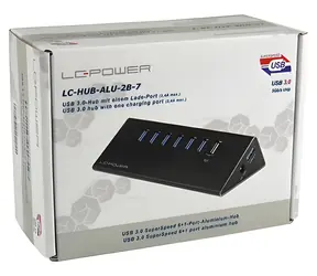 LC-Power LC-HUB-ALU-7B / hub USB / 6x USB 3.0 / Port ładowania 2,4 A / aluminium