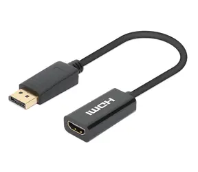 Manhattan DisplayPort - HDMI czarny / Adapter / Aktywny / 4K/60Hz / 0,15 m