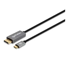 Manhattan / Adapter / USB-C do DisplayPort 1.4 / 3 m / maks. 7680 x 4320 px / czarny, srebrny