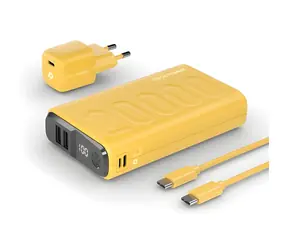 RealPower PB-20000 żółty / Power bank 20000 mAh / USB i USB-C / 22,5 W