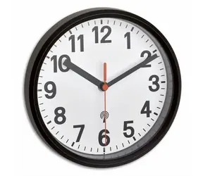 TFA 60.3538.01 czarny / Zegar ścienny / Sygnał radiowy / Osłona szklana