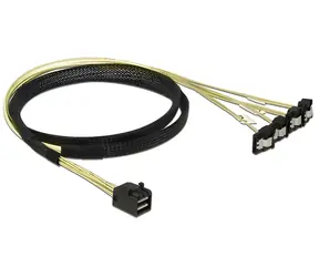 DeLock Mini SAS HD SFF-8643 > 4X SATA 7 pin 1 m / kabel SAS / 6 Gb/s
