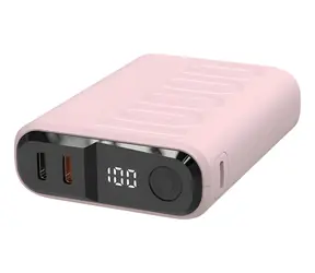 RealPower PB-10000C PD+ różowy / Powerbank 10 000 mAh / 3x USB-C / Power Delivery