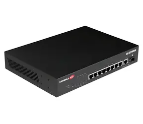 Edimax GS-5210PLG / 10- Port przełącznik zarządzalny / 10/100/1000 Mb/s / 8× PoE+ (30 W) / budżet 100 W / 1× SFP / montaż w szafie rack 19"