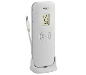 TFA 30.3255.02 / Bezprzewodowy czujnik temperatury z czujnikiem kablowym / od -40 do +60 °C / zasięg 100 m / 433 MHz / kabel 200 cm