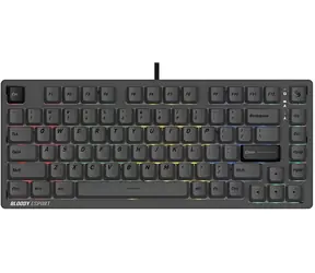 A4Tech Bloody MS76 szara / Klawiatura gamingowa / magnetyczna / 75% / Rapid spust / RGB / USB
