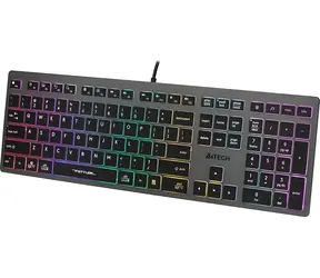 A4Tech Fstyler FX60H szary / Klawiatura przewodowa / membranowa / podświetlenie neonowe / 2× USB / 150 cm