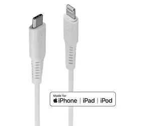 Lindy 2m biały / Kabel do transmisji danych / USB-C (M) - Lightning (M) / USB 2.0 / Certyfikat MFi