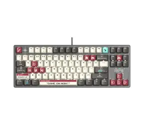 A4Tech Bloody S87 Pixels Red Grey / Klawiatura gamingowa / TKL / Przełącznik BLMS Red PLUS / Hot-swap / USB-A / 1,8 m