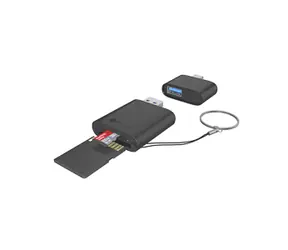 Icy Box czarny / czytnik kart pamięci 2 w 1 / USB-A i USB-C / SD, microSD / USB 3.2 Gen 1 / 170 MB/s