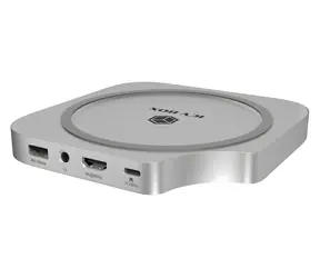 Hub USB-C Icy Box 7w1 do Mac Mini M4 srebrny / hub USB / USB 3.2 Gen 2 / HDMI / M.2 NVMe / czytnik kart SD