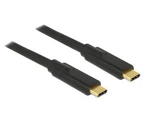 Kabel USB-C DeLock czarny / Kabel USB / USB 3.1 Gen 1 (5 Gb/s) / Typ C - Typ C / PD 5 A E-Marker / 2 m